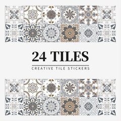 Retro Art Tile Sticker 3D Wall Decals for Kitchen Bathroom Decoration