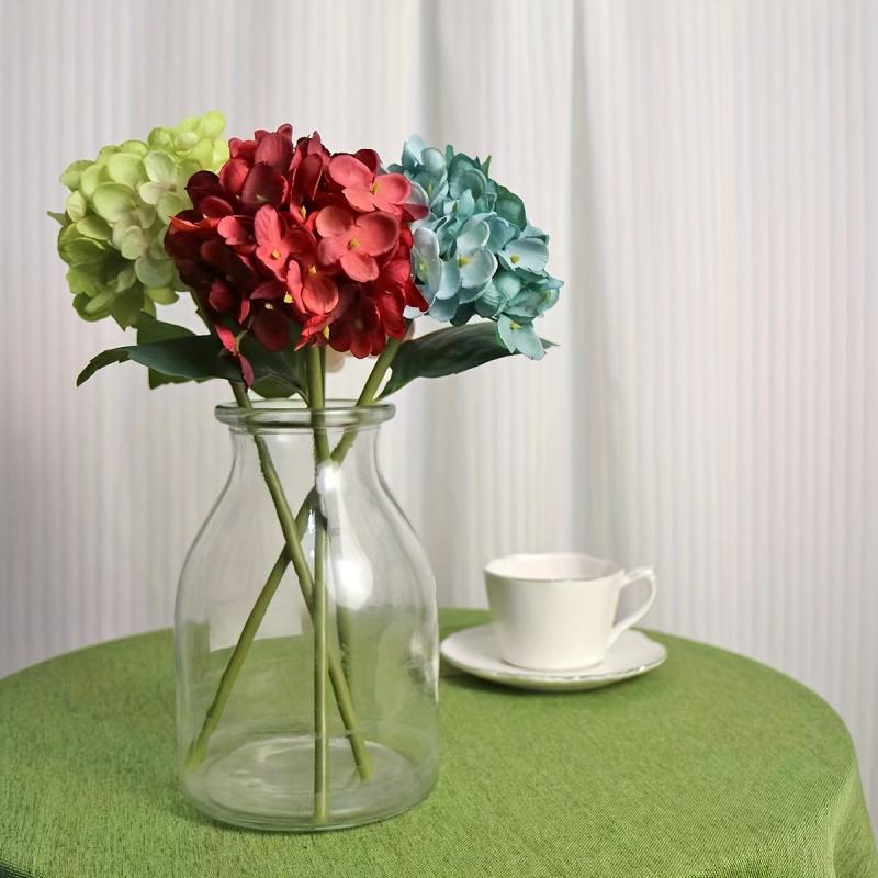 6pcs Artificial Hydrangea Flower 3D Big Handfeel Simulation Hydrangea