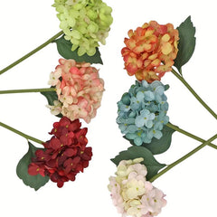 6pcs Artificial Hydrangea Flower 3D Big Handfeel Simulation Hydrangea