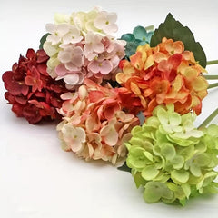 6pcs Artificial Hydrangea Flower 3D Big Handfeel Simulation Hydrangea