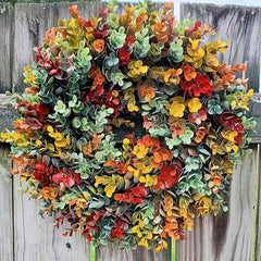 Artificial Autumn Door Wreath - Front Door Decoration