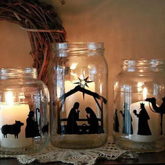 3pcs Waterproof Nativity Scene Decal Stickers - Christmas Decoration