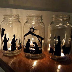 3pcs Waterproof Nativity Scene Decal Stickers - Christmas Decoration