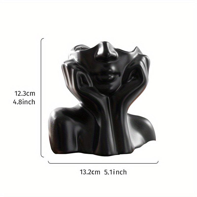 Resin Face Rest Half Face Vase Flower Pot Ornament Home Accessories