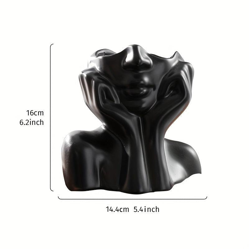 Resin Face Rest Half Face Vase Flower Pot Ornament Home Accessories