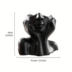 Resin Face Rest Half Face Vase Flower Pot Ornament Home Accessories