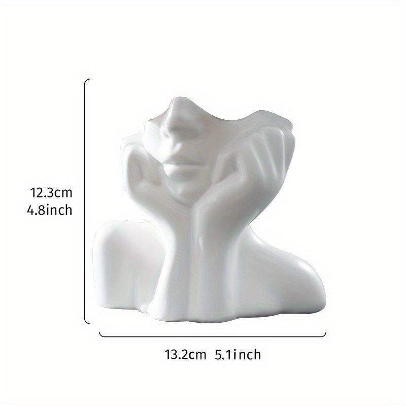 Resin Face Rest Half Face Vase Flower Pot Ornament Home Accessories