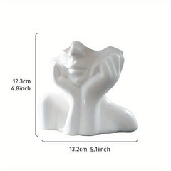 Resin Face Rest Half Face Vase Flower Pot Ornament Home Accessories