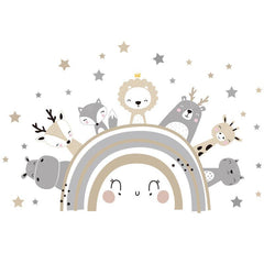 Cartoon Animals Kids Room Wall Stickers Self-Adhesive Waterproof Decals