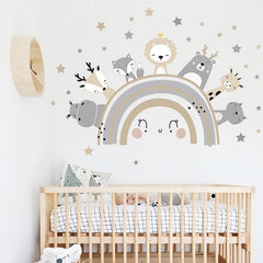 Cartoon Animals Kids Room Wall Stickers Self-Adhesive Waterproof Decals