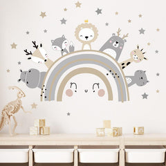 Cartoon Animals Kids Room Wall Stickers Self-Adhesive Waterproof Decals