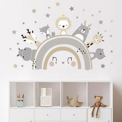 Cartoon Animals Kids Room Wall Stickers Self-Adhesive Waterproof Decals