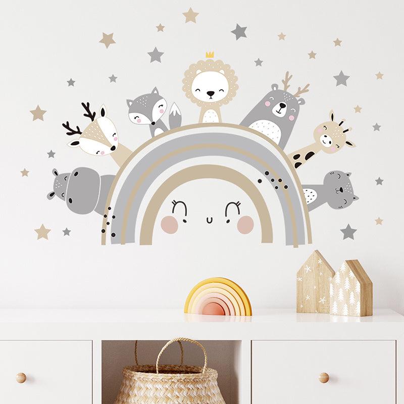 Cartoon Animals Kids Room Wall Stickers Self-Adhesive Waterproof Decals