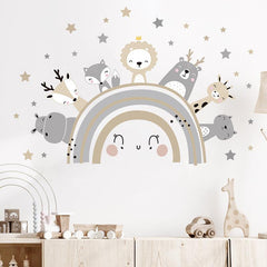 Cartoon Animals Kids Room Wall Stickers Self-Adhesive Waterproof Decals