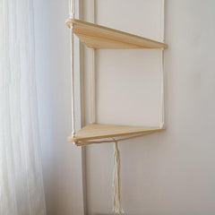 Boho Macrame Triangle Shelf Wall Decor