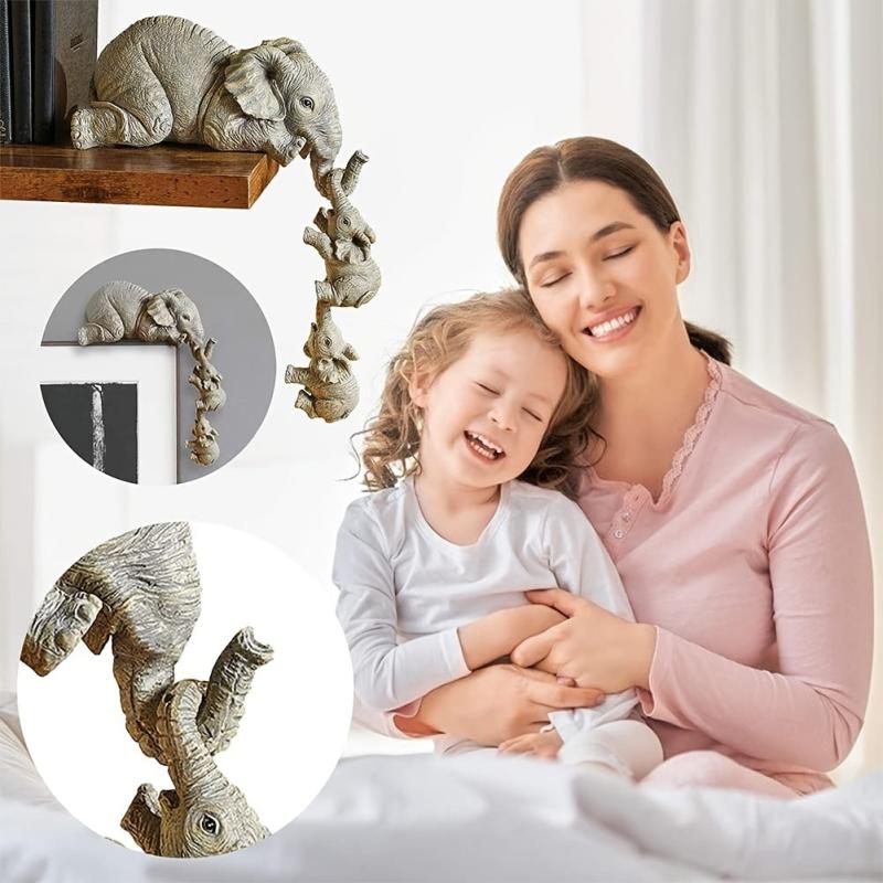 3pcs Elephant Hanging Decor Resin Crafts for Home and Room Decor