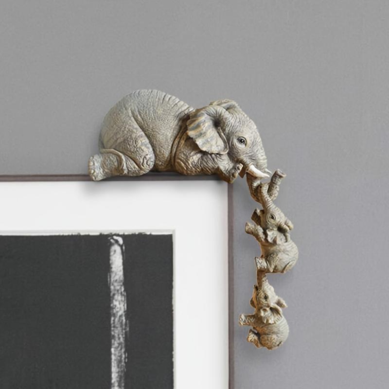 3pcs Elephant Hanging Decor Resin Crafts for Home and Room Decor