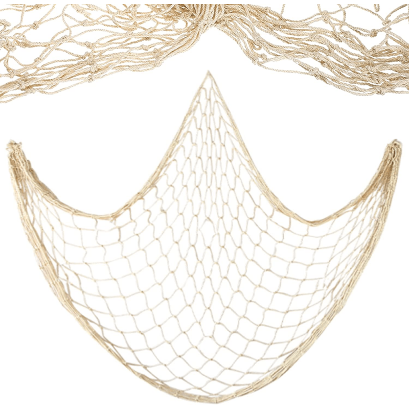 1pc 79 x39 Natural Fish Net Decorative Beach Themed Fish Net Decorations