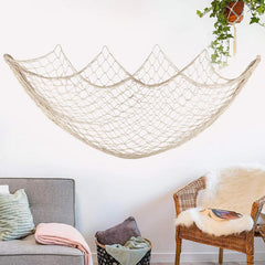 1pc 79 x39 Natural Fish Net Decorative Beach Themed Fish Net Decorations