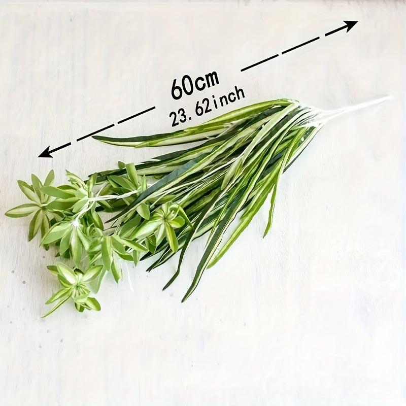 Artificial Chlorophytum Plant Hanging Basket Green Leaves Home Office