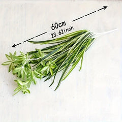Artificial Chlorophytum Plant Hanging Basket Green Leaves Home Office