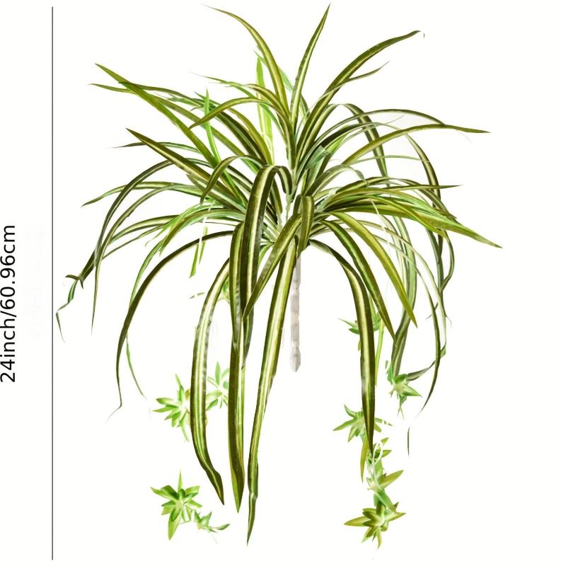 Artificial Chlorophytum Plant Hanging Basket Green Leaves Home Office