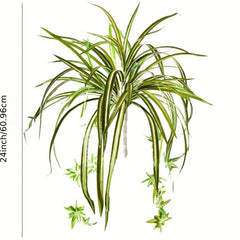 Artificial Chlorophytum Plant Hanging Basket Green Leaves Home Office