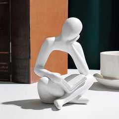 Modern Abstract Character Reading Book Desktop Ornament