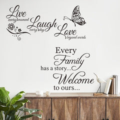 2pcs Family Wall Stickers Quotes Vinyl Decal Motivational Wall Decals