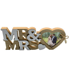 Mr & Mrs Heart Photo Frame Wedding Decorations Perfect Gift