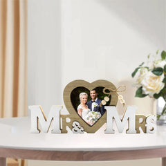 Mr & Mrs Heart Photo Frame Wedding Decorations Perfect Gift