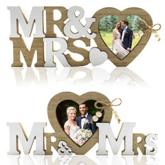 Mr & Mrs Heart Photo Frame Wedding Decorations Perfect Gift