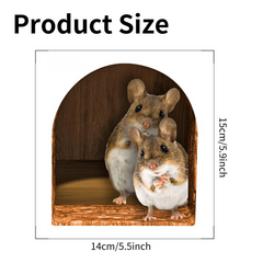 Personality Crural Line Sticker Two Mice Lovely Bedroom Wall Adornment