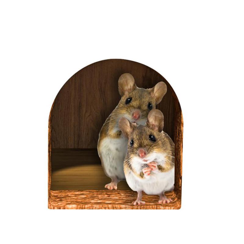Personality Crural Line Sticker Two Mice Lovely Bedroom Wall Adornment