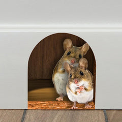 Personality Crural Line Sticker Two Mice Lovely Bedroom Wall Adornment