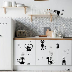 Cat Print Wall Sticker Cartoon Kitten DIY Switch Sticker