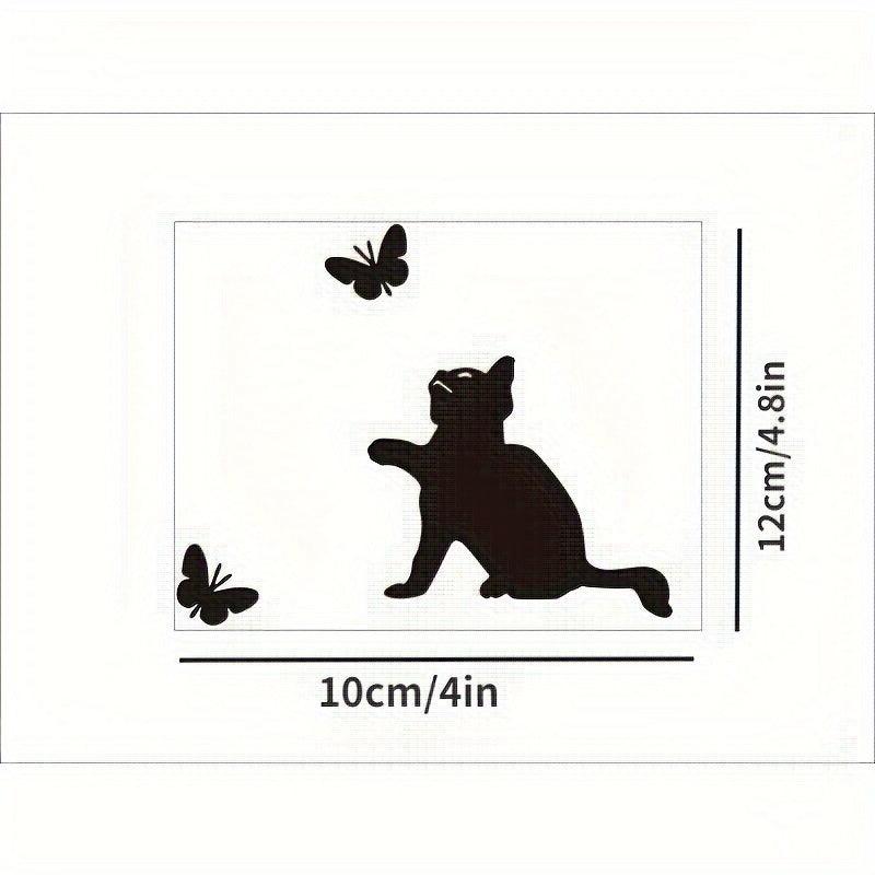 Cat And Butterfly Wall Sticker Self Adhesive Home Decor Living Room Office