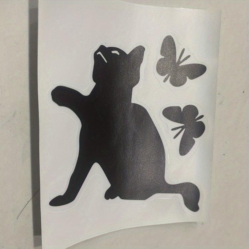 Cat And Butterfly Wall Sticker Self Adhesive Home Decor Living Room Office