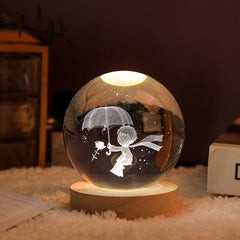 Little Prince and Rose Crystal Ball Night Light USB Gift