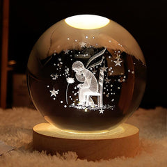 Little Prince and Rose Crystal Ball Night Light USB Gift