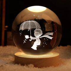 Little Prince and Rose Crystal Ball Night Light USB Gift