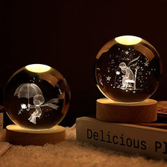 Little Prince and Rose Crystal Ball Night Light USB Gift