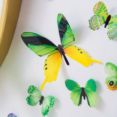 3D Plastic Green Butterfly Stickers Child's Room Wedding Wall Decor