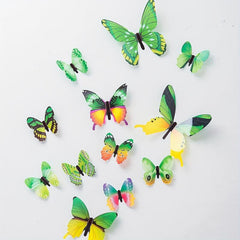 3D Plastic Green Butterfly Stickers Child's Room Wedding Wall Decor