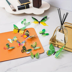 3D Plastic Green Butterfly Stickers Child's Room Wedding Wall Decor