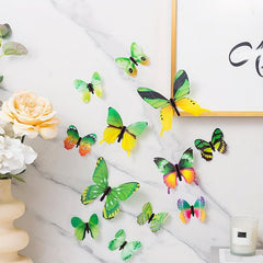 3D Plastic Green Butterfly Stickers Child's Room Wedding Wall Decor