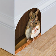 Funny Mouse Cave Wall Sticker Cartoon Animal Sticker DIY Decor