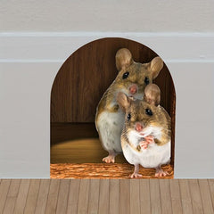 Funny Mouse Cave Wall Sticker Cartoon Animal Sticker DIY Decor