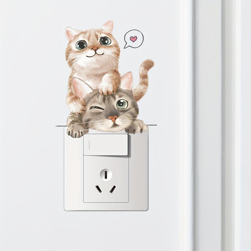 Cartoon Cat Wall Sticker Waterproof Vinyl Decoration
