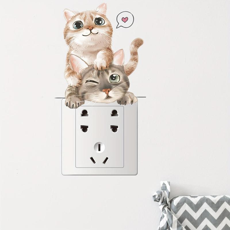Cartoon Cat Wall Sticker Waterproof Vinyl Decoration